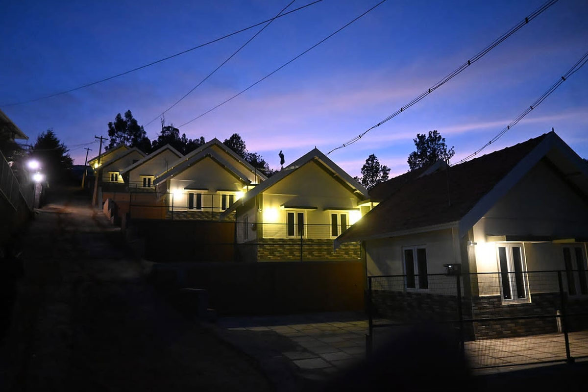 Two-Bedroom Cottage interior at Fern Ville holiday home in Ooty with garden-view windows